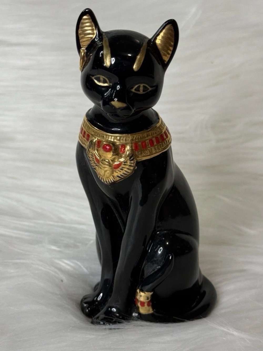 LENOX CAT FIGURINE BASTET EGYPTIAN 1995 GATTAMELATA GOLD GILT FIGURE STATUE 5in